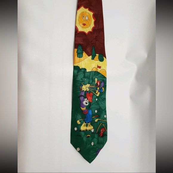 Disney Unlimited Mens Necktie Goofy Golfing Novelty vintage - Picture 2 of 3